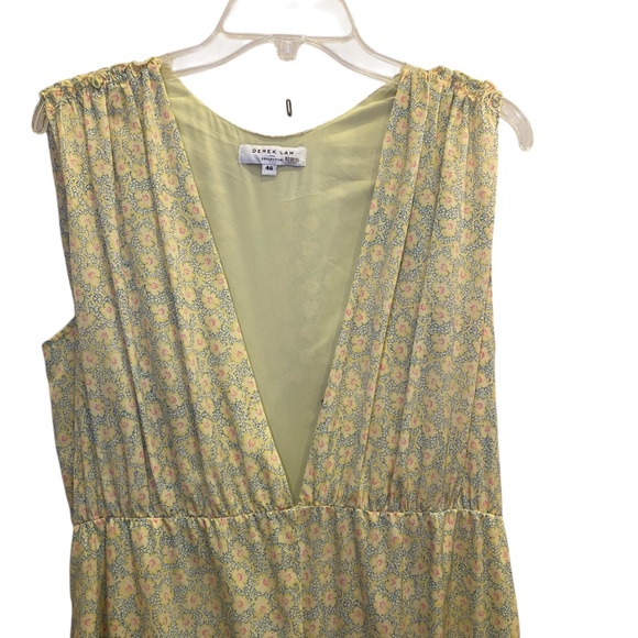 Women’s Derek Lam 10 Crosby Jumpsuit in Yellow 
Ditzie Pattern Tie Waist sz 44/8 - Picture 2 of 13